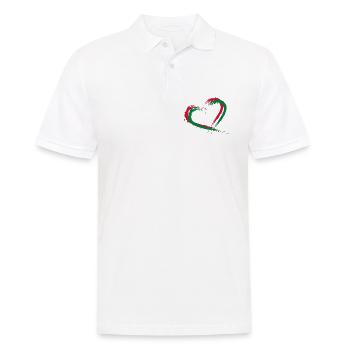 Herz Bürste Flagge der Malediven - Männer Poloshirt - Weiß - Vorne - Kai (181cm)
