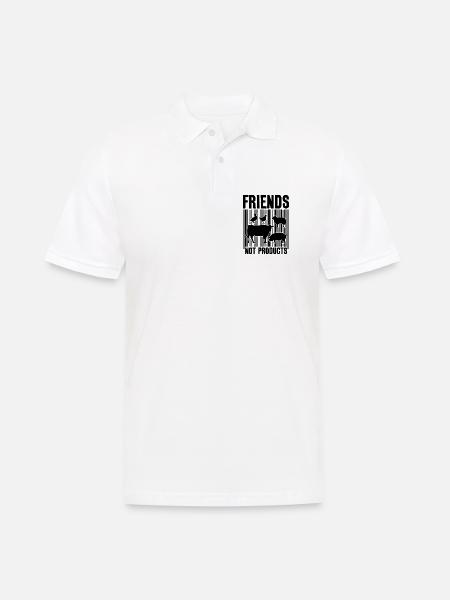 VEGAN FRIENDS NOT FOOD BARCODE - Men's Polo Shirt - white