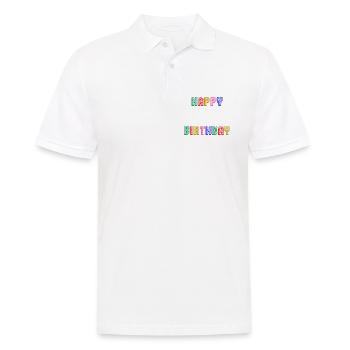 ALLES GUTE ZUM GEBURTSTAG. JAHRESTAG. - Männer Poloshirt - Weiß - Vorne - Kai (181cm)