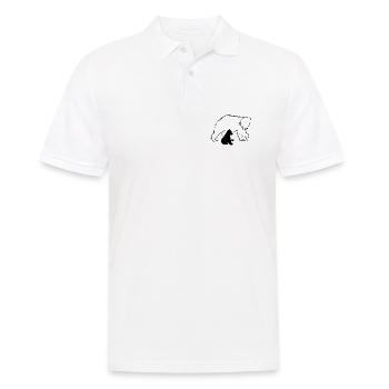 Ours ours ours brun mère bébé nature forêt amour - Polo Homme - blanc - Devant - Kai (181cm)