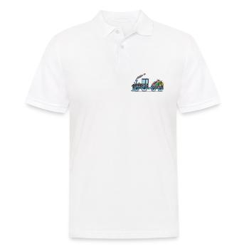 Kinderzug Eisenbahn mit Anhäger - Männer Poloshirt - Weiß - Vorne - Kai (181cm)