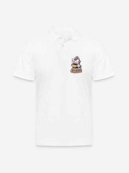 Powered By Coffee - Men's Polo Shirt - white