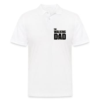 Der wandelnde Papa (schwarz) Kontur Gold - Männer Poloshirt - Weiß - Vorne - Kai (181cm)