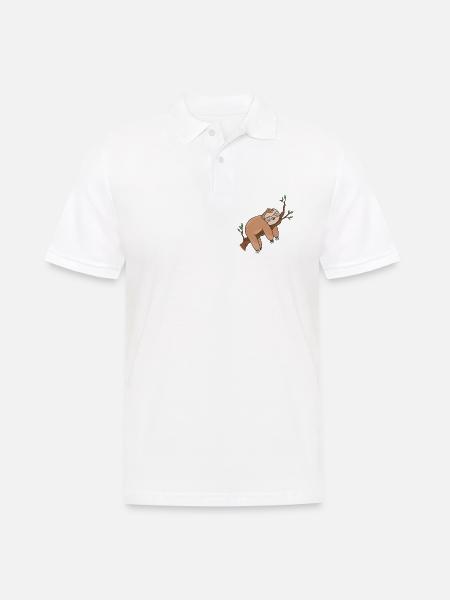 Faultier - Männer Poloshirt - Weiß