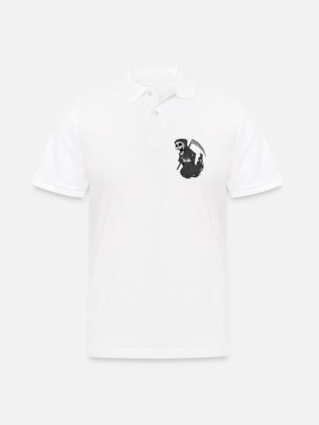 Grim Reaper laughs funny - Men's Polo Shirt - white
