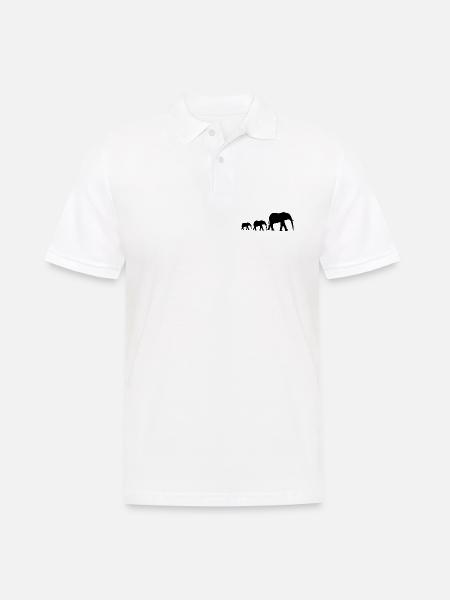 Elefantenfamilie - Männer Poloshirt - Weiß