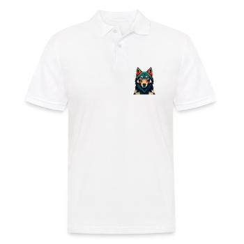 Wolf Cartoon Figur Buntes Haustier Tier - Männer Poloshirt - Weiß - Vorne - Kai (181cm)
