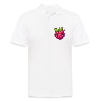 Raspberry - Heart - Men's Polo Shirt - white - Front - Kai (181cm)