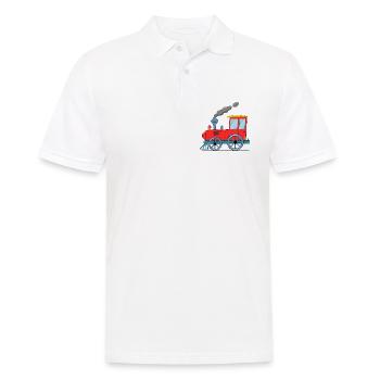 Kinderzug Eisenbahn rot - Männer Poloshirt - Weiß - Vorne - Kai (181cm)