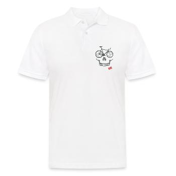 skull cyclist - Männer Poloshirt - Weiß - Vorne - Kai (181cm)