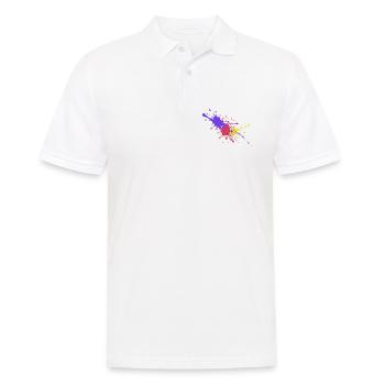 Bunte Farbflecken Geschenk stylish - Männer Poloshirt - Weiß - Vorne - Kai (181cm)