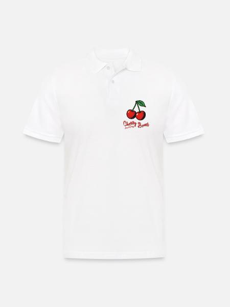 Kirsch-Mädchen - Männer Poloshirt - Weiß