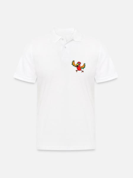 perroquet - Polo Homme - blanc