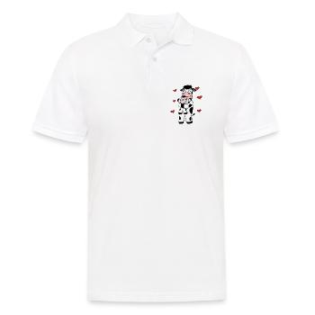 Kuh Familie Bauernhof Kühe Herz Geschenk - Männer Poloshirt - Weiß - Vorne - Kai (181cm)