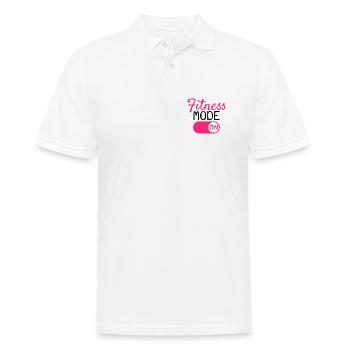 Fitness Modus An - Männer Poloshirt - Weiß - Vorne - Kai (181cm)