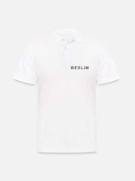 Berlin German Capital Hatching Letter - Men's Polo Shirt - white