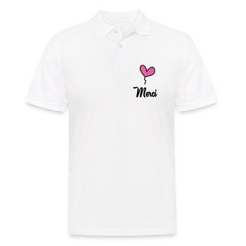 MERCI. MAÎTRESSE. MAÎTRE. MERCI MAÎTRESSE - Polo Homme - blanc - Devant - Kai (181cm)