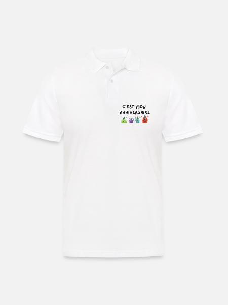 c'est mon anniversaire monstre - Polo Homme - blanc