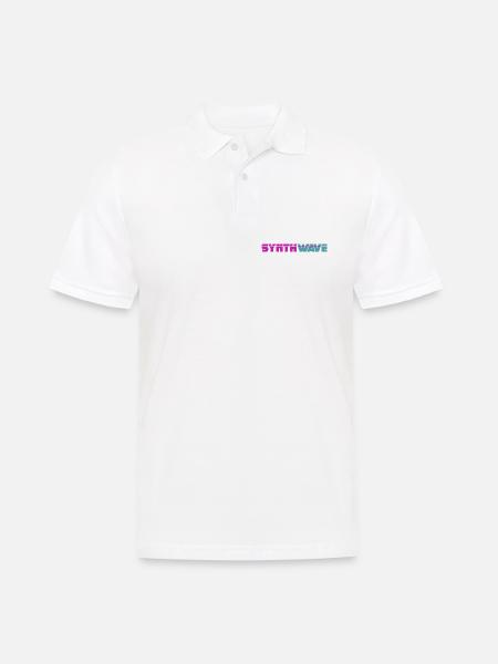 Synthwave - Männer Poloshirt - Weiß