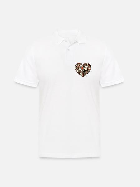 Küchenliebe Herz - Männer Poloshirt - Weiß