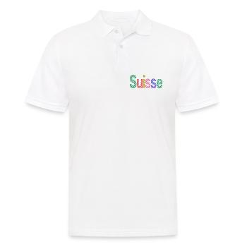 SCHWEIZ. HUMOR. LAND. FLAGGE. GENF. LAUSANNE - Männer Poloshirt - Weiß - Vorne - Kai (181cm)