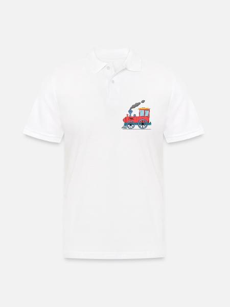 Children's train railway pink - Men's Polo Shirt - white