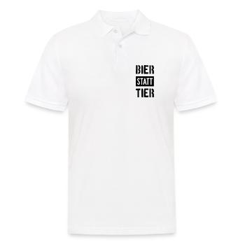 BIER STATT TIER VEGAN VEGANER - Männer Poloshirt - Weiß - Vorne - Kai (181cm)