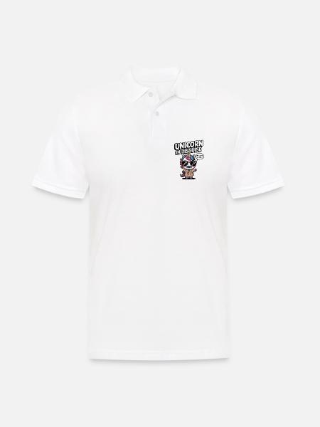 Unverkleidetes Einhorn - Männer Poloshirt - Weiß