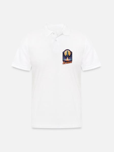 Zum Mond - Männer Poloshirt - Weiß