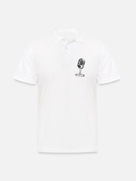 Mikrofon - Retro - gezeichnet - Männer Poloshirt - Weiß