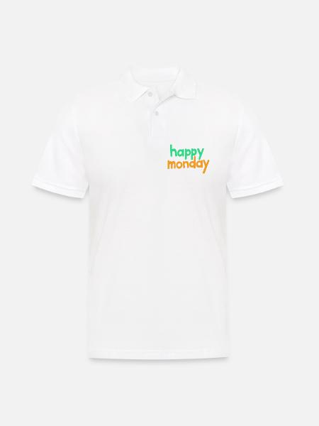 happy monday - Men's Polo Shirt - white