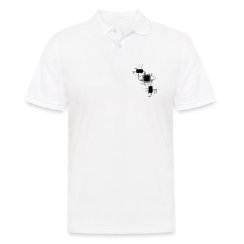 électricien électricien électronique électrique profession tension CPU - Polo Homme - blanc - Devant - Kai (181cm)