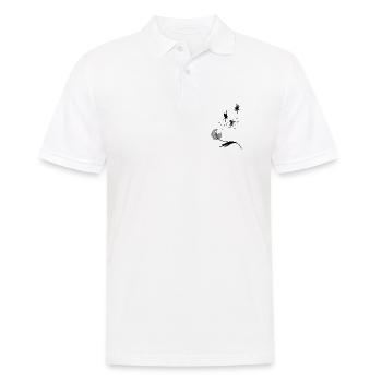 Papillons design puste fleurs prairie coeurs fées - Polo Homme - blanc - Devant - Kai (181cm)