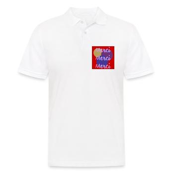 MERCI. MAÎTRESSE. MAÎTRE. MERCI MAÎTRESSE - Polo Homme - blanc - Devant - Kai (181cm)