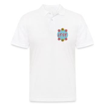 LIEBE. VALENTINSTAG. ICH LIEBE DICH. ICH LIEBE DICH. LIEBE - Männer Poloshirt - Weiß - Vorne - Kai (181cm)
