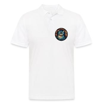Exotische Kurzhaarkatzenrasse Aquarellglas - Männer Poloshirt - Weiß - Vorne - Kai (181cm)