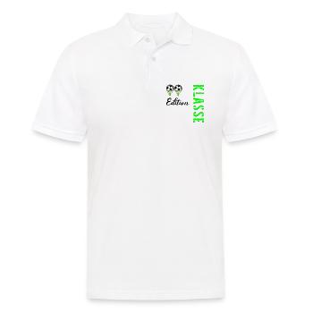 Fußball, Grundschule 2. Klasse - Männer Poloshirt - Weiß - Vorne - Kai (181cm)