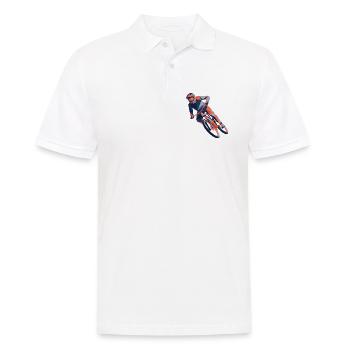 eometrische Origami-Mountainbiker-Polygonkunst - Männer Poloshirt - Weiß - Vorne - Kai (181cm)
