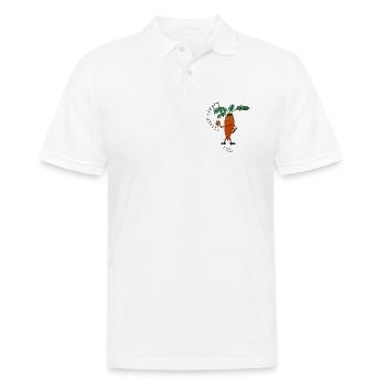 CleverCarrot – schlaue Karotte mit Büchern - Männer Poloshirt - Weiß - Vorne - Kai (181cm)
