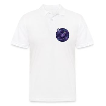 Galaxie-Schallplatte mit Astronauten - Männer Poloshirt - Weiß - Vorne - Kai (181cm)