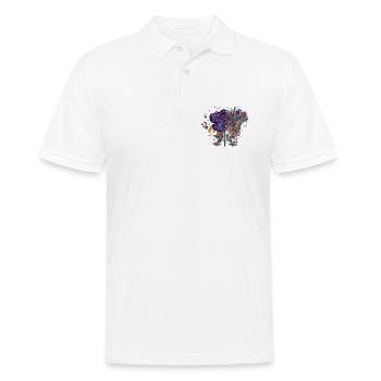 Kosmischer Rosennebelstrauß - Männer Poloshirt - Weiß - Vorne - Kai (181cm)