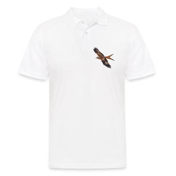 Rotmilan im Flug – Greifvogel mit Gabelschwanz - Männer Poloshirt - Weiß - Vorne - Kai (181cm)