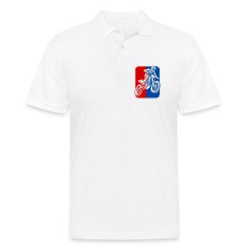 Motocross-Rider RotBlau Kontrast - Männer Poloshirt - Weiß - Vorne - Kai (181cm)