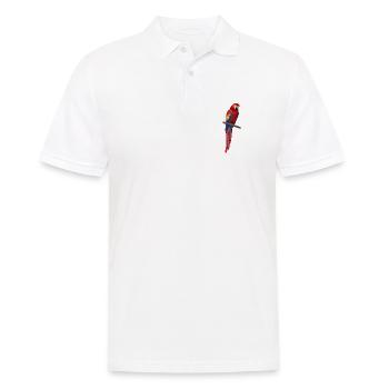 Ara Papagei - Bunter Vogel auf einem Ast - Männer Poloshirt - Weiß - Vorne - Kai (181cm)