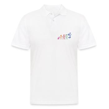  Evolution Volleyball Volleyballer Strichmänchen - Männer Poloshirt - Weiß - Vorne - Kai (181cm)