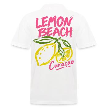 Lemon Beach Curacao - Männer Poloshirt - Weiß - Hinten - Kai (181cm)