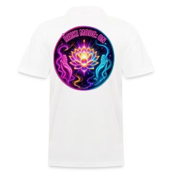 REIKI-MODUS: AN - Männer Poloshirt - Weiß - Hinten - Kai (181cm)