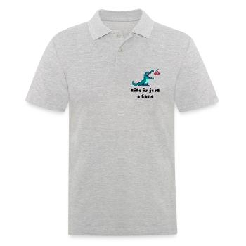 Life is Just a Game Retro Pixel Art Design - Männer Poloshirt - Grau meliert - Vorne - Kai (181cm)