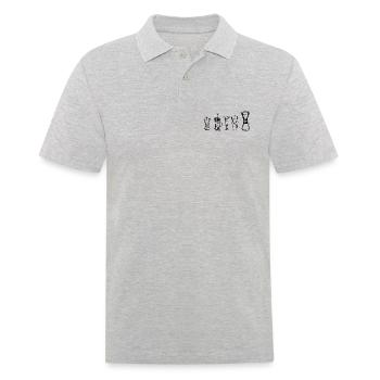 Alternativer Kaffee - Männer Poloshirt - Grau meliert - Vorne - Kai (181cm)