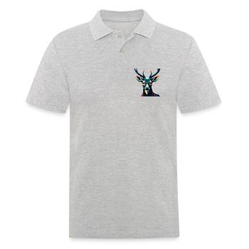 Hirsch Zeichentrickfigur Buntes Haustier Tier - Männer Poloshirt - Grau meliert - Vorne - Kai (181cm)